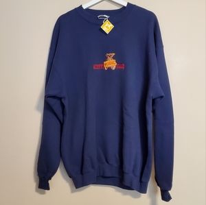 NEW Steiff Club Sweatshirt Navy Blue Embroidered Bear USA Men's Size Large
